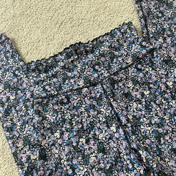 Ebb and flow retro floral ruffle pocket leggings size M full length - Picture 5 of 6